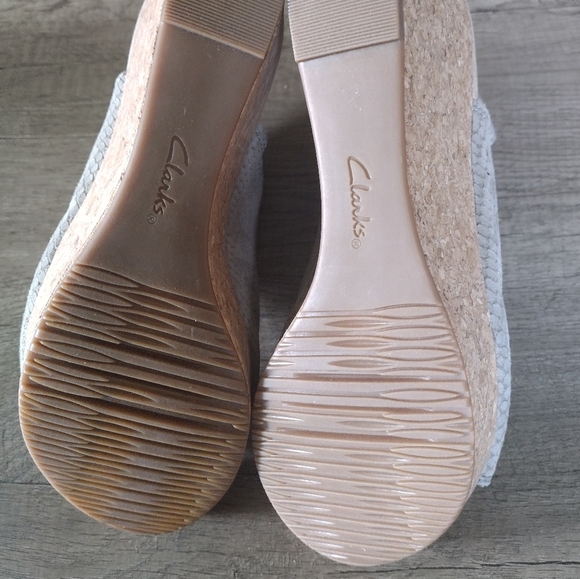 Clarks womens Annadel Joy Platform & Wedge Sandals Gray Nubuck 8.5 NWOB - Picture 5 of 7